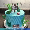 thumbnail image 4 of Fishing Cake Topper Fishing Cake Decoraions, Fishing Brithday Party Decorations Gone Fishing Cake with Bass Reed Happy Birthday Sign, Fish Birthday Party Decorations, 4 of 6