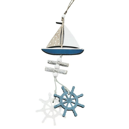 

Hemousy Pendant Wooden Fish Boat Innovative Wall Hanging Decor
