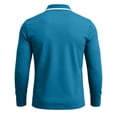 thumbnail image 4 of BRGZLK Men's Polo Shirts Fall Stylish Color Block Long Sleeve Zipper Turn-Down Collar Classic T-Shirts Soft Comfortable Casual Golf Shirts with Pockets Blue M, 4 of 5