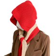 thumbnail image 1 of Protection d'Oreille Chaud Extensible Tricoté Écharpe Chapeau Femmes Hiver Patchwork Couleur Capuche Écharpe Accessoires de Costume, 1 of 10