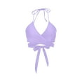 thumbnail image 4 of UTSJKR Two Piece Bikini Sets for Women High Waisted Bikini Push Up Swimsuit Halter Wrap Criss Cross Bathing Suit Purple L, 4 of 4