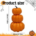 thumbnail image 3 of Artificial Orange Pumpkin Tower Decoration, 7.48 Inch 3 Tier Stacked Pumpkin Ornament with Realistic Vine Stem, Durable Plastic Fall Harvest Decor for Halloween Thanksgiving Porch Tabletop, 3 of 3