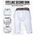 thumbnail image 3 of Exxact Sports Combat 7-Pad Adult Football Girdle for Men with Cup Pocket, Padded Compression Shorts with Integrated Pads, Men's Girdle Football (AS, White), 3 of 7