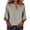Gray-women 3/4 sleeve tops, variant on Women's Linen Blouse 3/4 Batwing Sleeve V Neck Casual Tunic Top Side Split Solid Color Cotton Gauze Tops