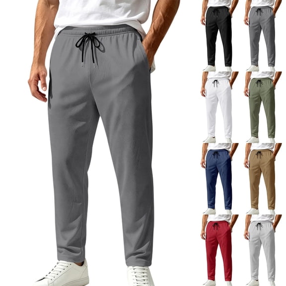 QATAINLAV Hiking Travel Pants for Man Athletic Outdoor Sports Quick Dry Mesh Sweatpants Straight Leg Golf Pants with Pockets Red XL