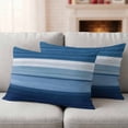 thumbnail image 2 of Blue Ombre Stripe Outdoor Pillow Covers 20x12 Set of 2,Waterproof Patio Throw Pillowcase Protectors,Farmhouse Striped Modern Abstract Art Lumbar Decorative Pillow Shams Cushion Covers for Bed Couch, 2 of 8