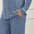 thumbnail image 7 of SUNBS Long Sleeve Lounge Sets for Women Casual Two Piece Outfits Wide Leg Pants with Pockets Crewneck Pajamas Clothing, 7 of 7