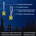 thumbnail image 2 of Gem Stone King 925 Silver and 10K Yellow Gold Green Peridot Dangle Earrings for Women | 2.00 Cttw | Gemstone August Birthstone | Emerald Cut 7X5MM, 2 of 6