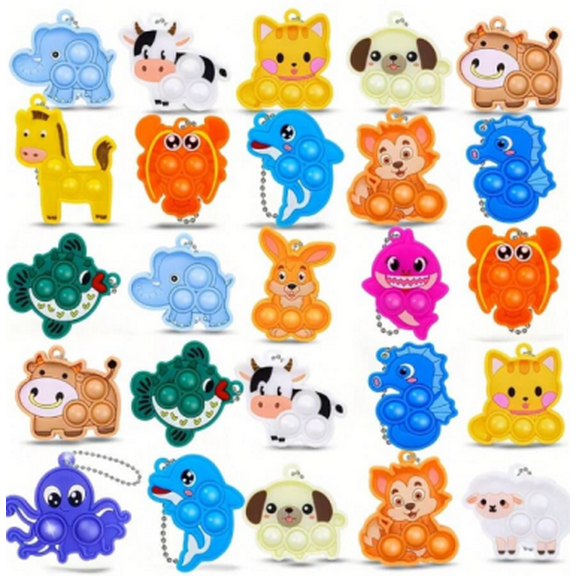 12PCS Animal Pop Fidget Toys, Animal Pop Fidgets for Party Favors, Christmas Stocking Stuffer, Classroom Prizes, Christmas Goodies Bag Filler, Assorted Varieties