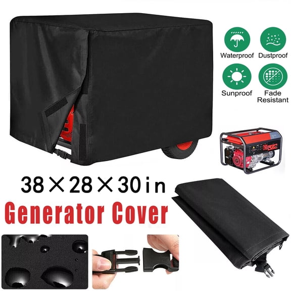TETSELF 210D Universal Generator Cover Heavy Duty Waterproof 38x28x30in for 5500-15000W All Season Protection with Adjustable Straps
