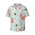 thumbnail image 3 of Goofa Cute Flamingo Printed Men's Casual Short-sleeved Shirt,Lightweight Breathable Button-down,Summer Casual men's top,Versatile Fashion shirt-3X-Large, 3 of 7