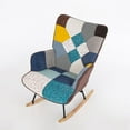 thumbnail image 4 of Rocking Chair, Tufted Upholstered Rocking Chair for Nursery, Comfy Wingback Glider Rocker with Safe Solid Wood Base for Living Room Bedroom Balcony, 4 of 12