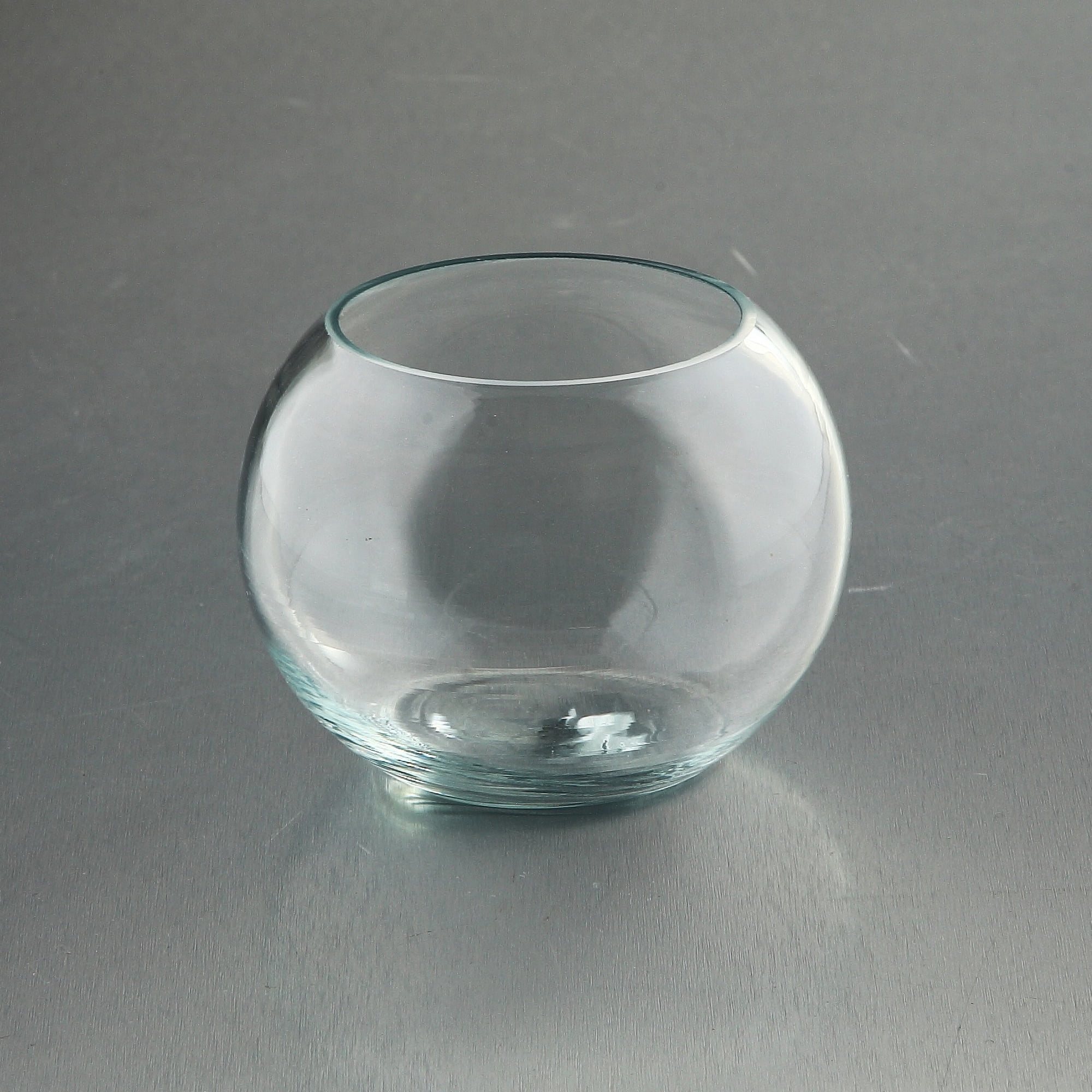 4.5" Clear Bubble Bowl Hand Blown Glass Vase