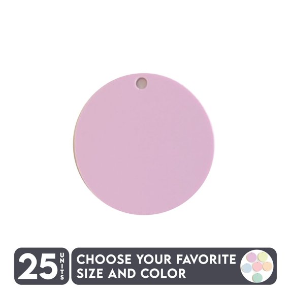 25 Units Acrylic Circle Blanks with Hole 1/8" Thick - Pastel Colors - (Size 10") Made in USA