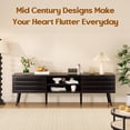 thumbnail image 3 of TV Stands With Storage Mid Century Modern TV Stands for up to 70" TV with Storage, Fluted Wood TV Stand for Living Room, Boho Media Console, Entertainment Center with Cable Management,Entertainment, 3 of 10
