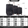 thumbnail image 5 of 4-Piece Terylene Softshell Spinner Luggage Set 16-28in Lightweight Durable with Stackable Design & 360° Aircraft Wheels Multi-Pocket Organized for Family Travel Weekend to Extended Stay Suitcases, 5 of 9