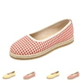 thumbnail image 2 of Yungyresw Flat Shoes For Women Plaid Pattern Comfortable Round Toe Slip On Shoes Everyday Work Fashion Casual Dress Shoes Red 36, 2 of 6