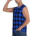 thumbnail image 3 of Bingfone Buffalo Plaid Blue Black Pattern Men's Tank Tops Workout Sleeveless Tee Shirts Running Beach Tanks for Men-XX-Large, 3 of 8