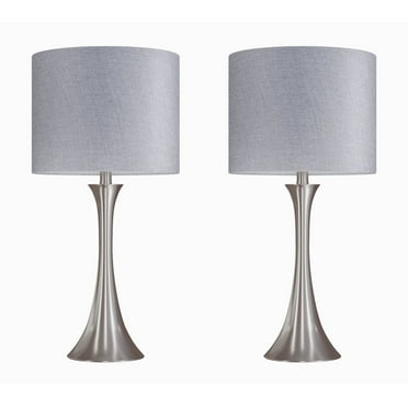 LumiSource Silver Lenuxe 24" Metal Table Lamp - Set of 2
