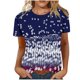 thumbnail image 2 of ICHUANYI Clearance Women's Summer Casual Crewneck Short Sleeve T-Shirts Flag Print Fit Basic Tops Tees Blouses(Navy, M) ICHUANYI WER2023081008778, 2 of 6
