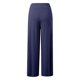 thumbnail image 5 of Pantalones palazzo anchos de color liso para mujer: cintura alta con cinturilla elástica, poliéster y spandex, pantalones largos informales con bolsillos laterales., 5 of 7