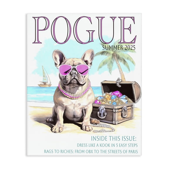 Stupell Industries Eclectic Pogue Summer Dog Fashion Canvas Art, 16 x 20, by Grotto Studios