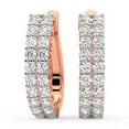 thumbnail image 2 of Lab Diamond Hoop Earring | 1 Carat IGI Certified Round Shape Gracie Double Row Hoop Earrings | 14K Rose Gold | Prong Setting FG-VS1-VS2 Quality | Friendly Diamonds, 2 of 5