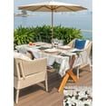 thumbnail image 5 of Outdoor Tablecloth with Umbrella Hole for Patio/Picnic/Party/Camping, Spring Floral Waterproof Table Cloth Rectangle Table Cover Washable, White Magnolia Flowers Barn Door Farmhouse Beige (60"x 120"), 5 of 8