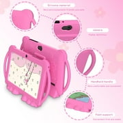 7 Inch Kids Tablet, Android Toddler Tablet for Kids, 4GB RAM+32GB ROM, Quad-core Processor, Parental Control, 1024x600 HD Screen, 3000mAh Battery, 8MP Camera Tablets PC with Silicone Case, Pink