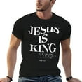 thumbnail image 3 of Jesus Is King Mens T Shirts Cotton Short Sleeve T-Shirt Crew Neck Tees Casual Shirt, 3 of 5
