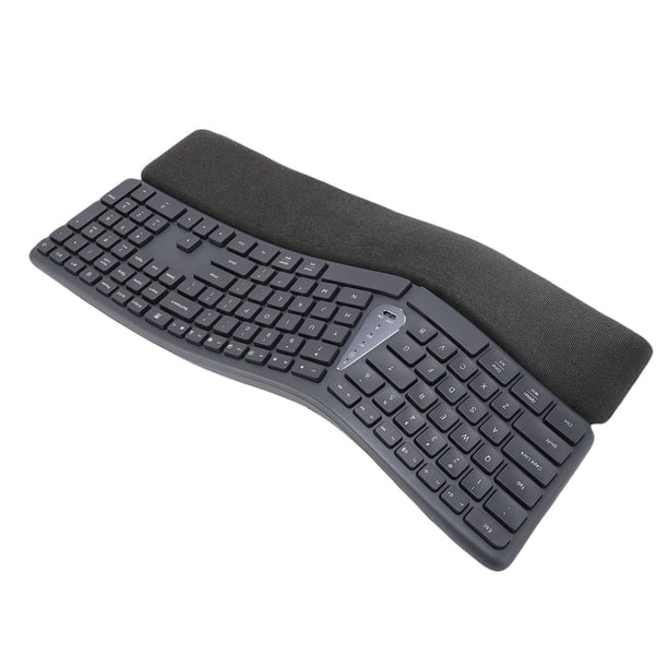 Teclado Ergonómico, 111 Teclas Teclado De Computadora Inalámbrico 2.4G USB C Con Reposamuñecas Acolchado Para Computadora Portátil