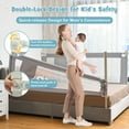 thumbnail image 4 of Gymax 77'' Bed Rails for Toddlers Vertical Lifting Baby Bed Rail Guard with Lock Grey, 4 of 9