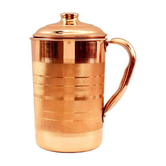 Pure Copper Handcrafted Water Storage Jug With A Lid 2 Liters - Classy Look & Attractive Design