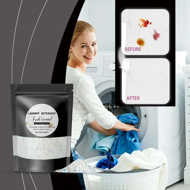 Polvo para limpiar ropa, fórmula de limpieza profunda para todos los tejidos, detergente suave con aroma floral duradero, enjuague fácil para una experiencia de lavado fresca