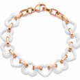 thumbnail image 4 of Stainless Steel Polished Rose Ip With White Ceramic Heart .75In Ext. Bracele Made In China -Jewelry By Sweet Pea, 4 of 8