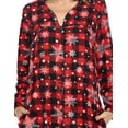 thumbnail image 4 of Casual Nights Women's Printed Fleece Snap-Front Lounger House Dress, 4 of 4