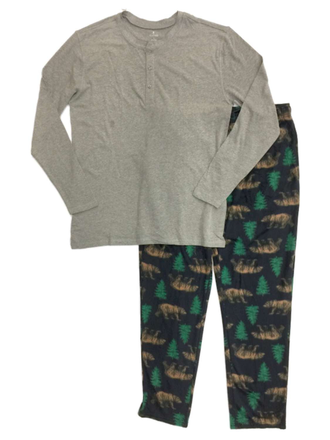 Stafford Men's Pajamas Pants & Long Sleeve Shirt Size X-Large Green Candy Cane 