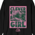 thumbnail image 2 of Jurassic Park Clever Girl Crew Neck Long Sleeve Black Adult Tee-Small, 2 of 4