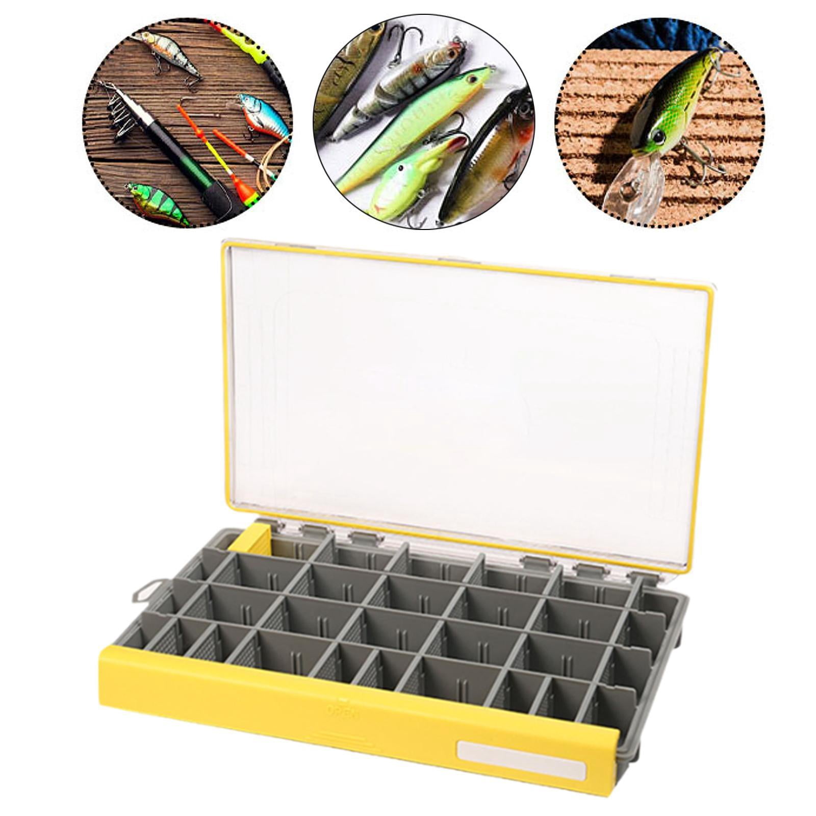 Wswqop Fishing Tackle Box Lightweight Multi Grids Lure Box Convenient Storage Container 35.5x23x4.5cm