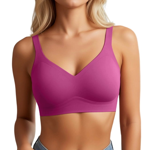 Seamless Full Coverage Lift Bra for Everyday Wear – Wireless V Shaping Underwear Providing Strong Bust Support and Comfortable Fit