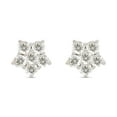 thumbnail image 2 of AFFY 1 Carat Round Moissanite Diamond Flower Cluster Stud Earrings for Women 14K Rose Gold over Silver, 2 of 7