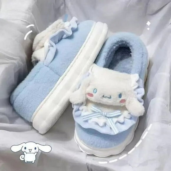 Zapatilla bonita de Hello Kitty para mujer y Nia Zapatillas de casa antideslizantes con dibujos animados Sanrio Mélody zapatos Clidos de invierno