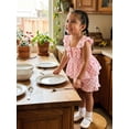 thumbnail image 5 of Loicainy Baby Girls clothes Cute Checkered Outfit 6 12 18 24 Months 2T 3T 4T Bow Sling Top Ruffle Shorts for Summer Play, 5 of 10
