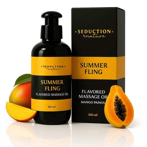 Seduction by Nature Tropical Scent Edible Massage Oil for Muscle Relief & Relaxation, 200 mL