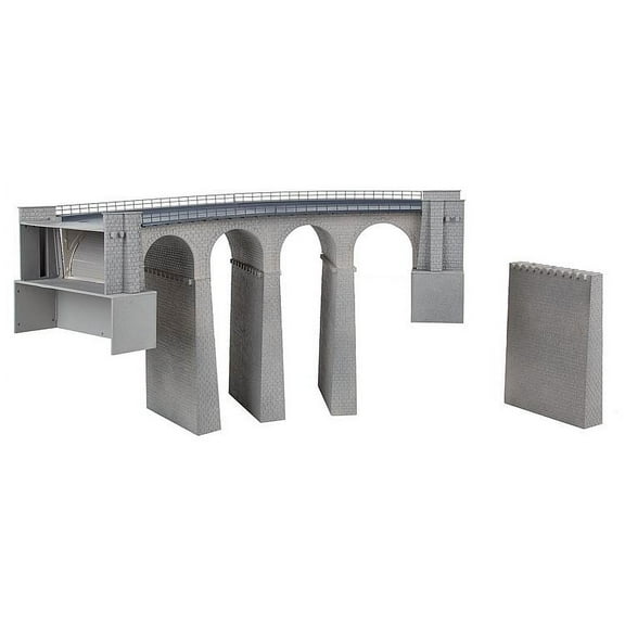 Faller HO Scale Structure Kit Cut Stone Double Track Viaduct Bridge Curved