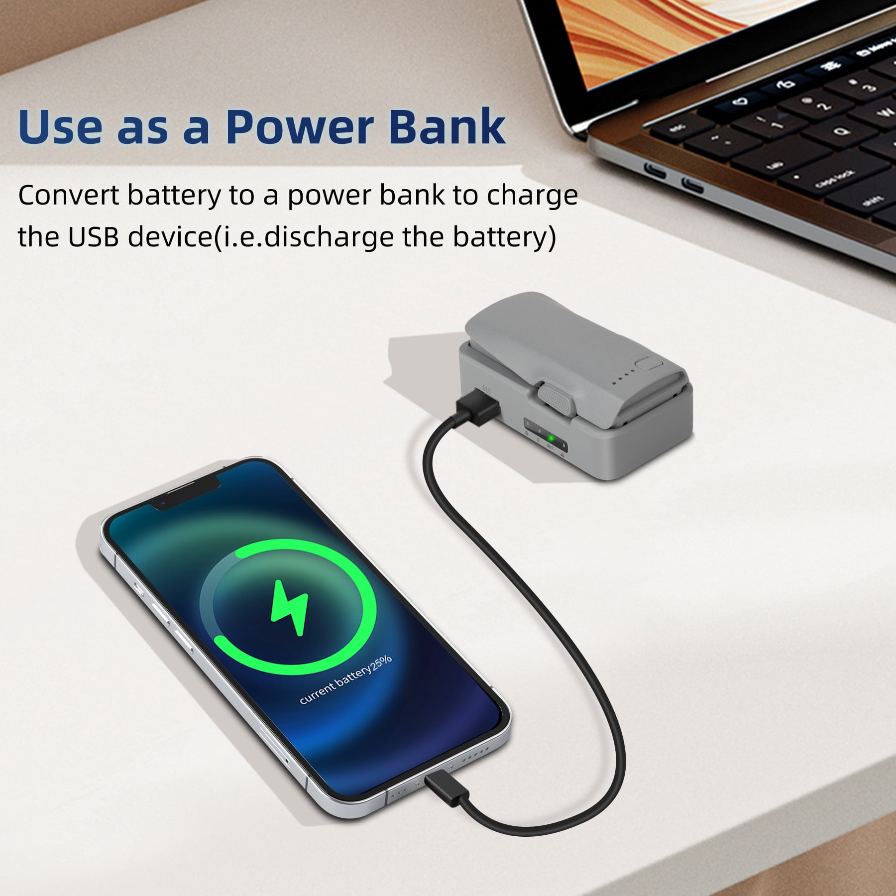 Quick Battery Charger for DJI NEO2,USB Charger Battery Maintenance Device for Neo 2,Storage and Mode Charging Battery Charger,52 minutes Quick Charger, Also Power Bank for USB Device
