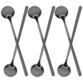 thumbnail image 1 of FUTUREORYY 6Ud Cucharas Pequeñas De Acero Inoxidable Negras Para Servir Miel Postres Y Bebidas Frías, 1 of 8