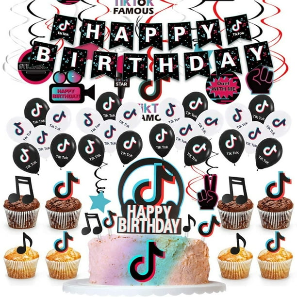 Cool TikTok Music Theme Birthday Party Decorations