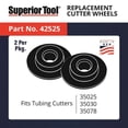 thumbnail image 2 of Superior Tool 42525 Replacement Tube Cutter Wheel, 2 of 7