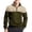 Army Green, variant on Men's Color Block Half Zip Pullover Sweatshirt Quilted Stand Collar Outdoor Casual Top with Pocket for Fall Winter Fashion Wear